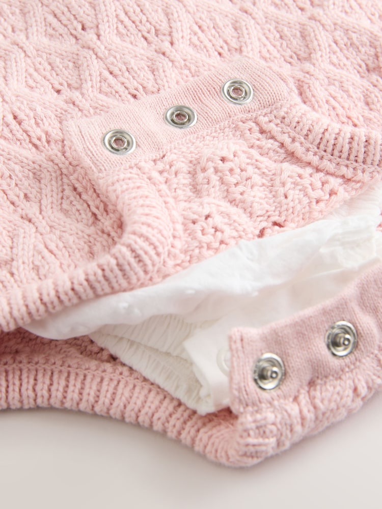 Roz/alb - Baby Romper and Knitted Dungarees with Tights 3 Piece Set (0mths-2yrs) - Image 7 of 8