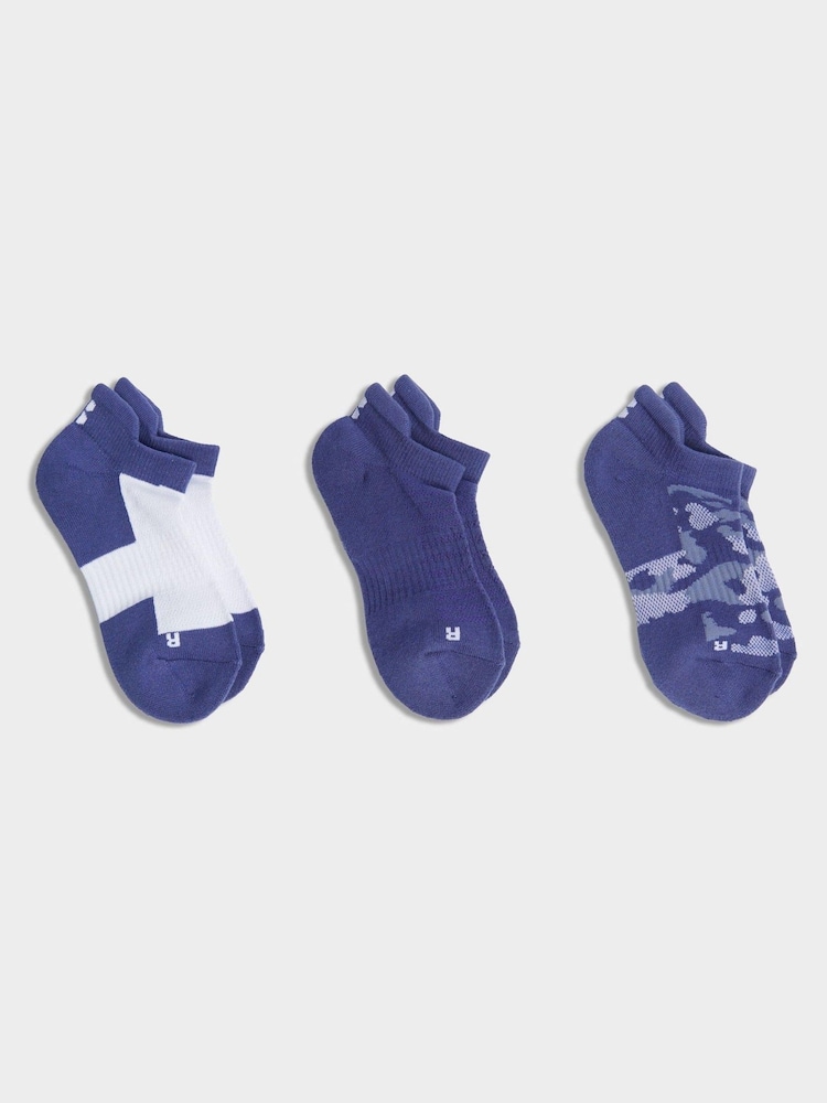 Sweaty Betty Blue Workout Trainers Socks 3 Pack - Image 1 of 2