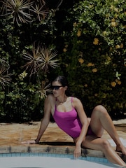 Chantelle Pink Hera Smoothing Underwired Scoop Neck Swimsuit - Image 2 of 4