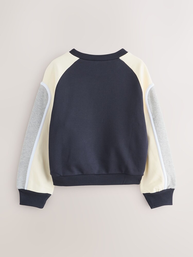 Marni Blue Logo Cropped Colourblock Sweatshirt - Image 2 of 2