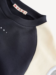 Marni Blue Logo Cropped Colourblock Sweatshirt - Image 5 of 5