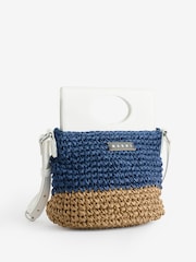 Marni Blue Faux Leather Cross-Body Bag With Logo - Image 1 of 1