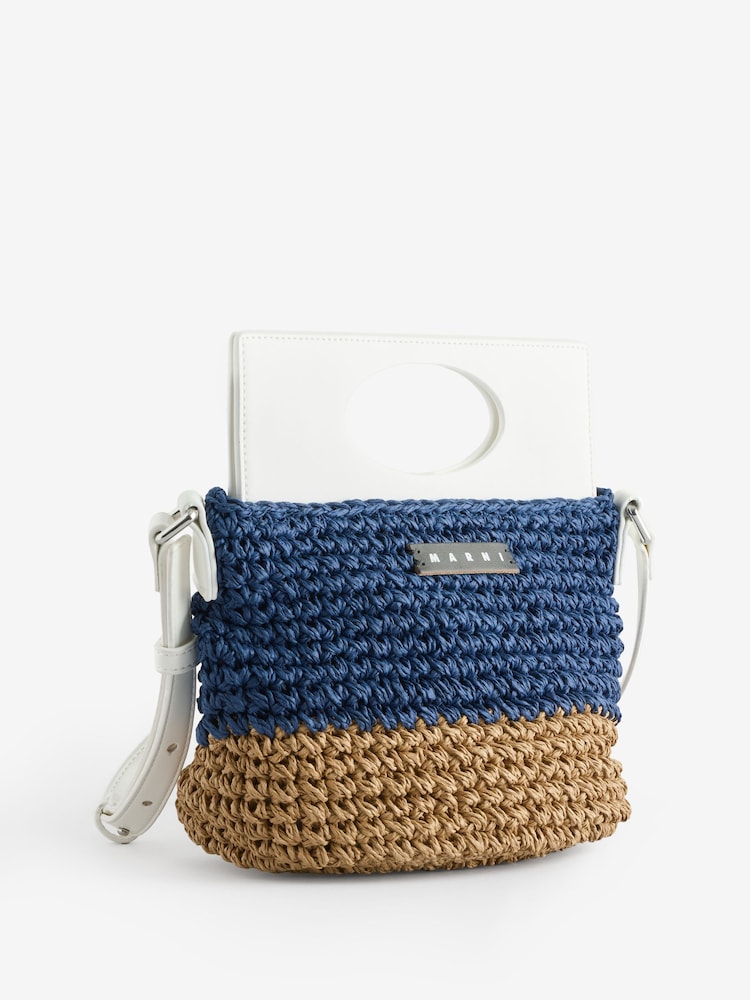 Marni Blue Faux Leather Cross-Body Bag With Logo - Image 1 of 1
