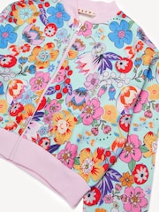 Marni Blue Floral Printed Cropped Sweatshirt - Image 4 of 4