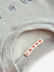 Marni Grey T-Shirt Dress With Diamante Logo - Image 3 of 5