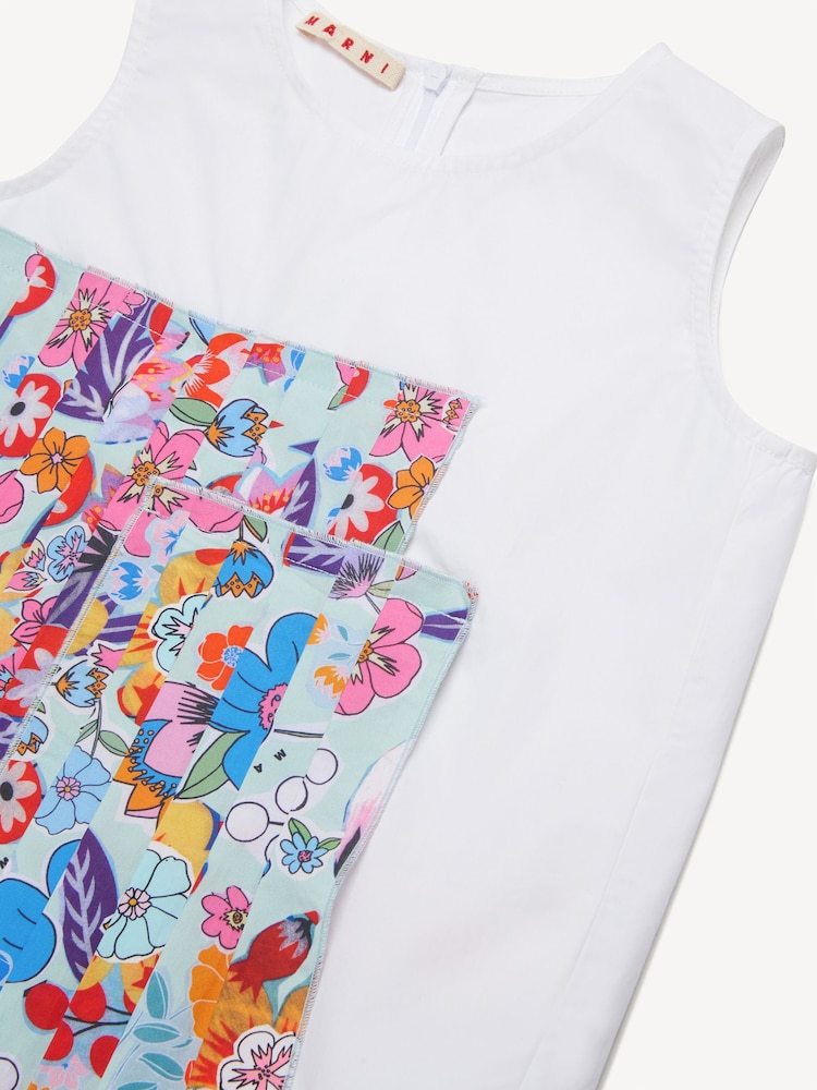 Marni White Floral Printed Sleeveless Top - Image 4 of 4