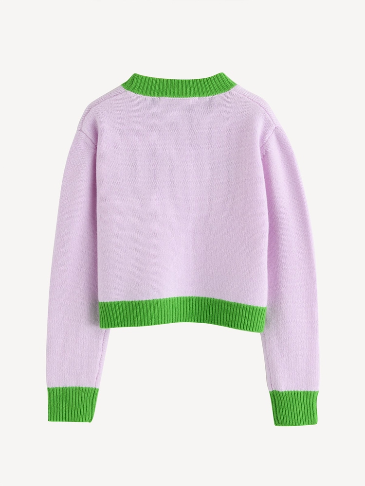 Marni Purple Colourblock Knitted Logo Jumper - Image 2 of 8