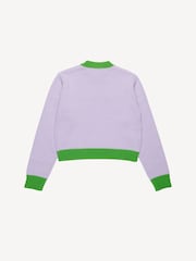 Marni Purple Colourblock Knitted Logo Jumper - Image 3 of 8