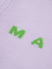 Marni Purple Colourblock Knitted Logo Jumper - Image 5 of 8