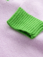 Marni Purple Colourblock Knitted Logo Jumper - Image 7 of 8