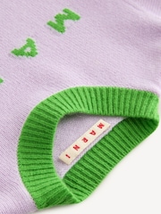 Marni Purple Colourblock Knitted Logo Jumper - Image 8 of 8