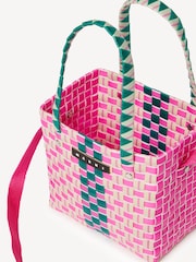 Marni Pink Multicolour Basket Cross-Body Bag With Logo - Image 2 of 6