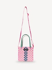 Marni Pink Multicolour Basket Cross-Body Bag With Logo - Image 3 of 6