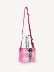 Marni Pink Multicolour Basket Cross-Body Bag With Logo - Image 4 of 6