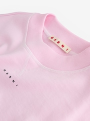 Marni Pink Logo Cropped Sweatshirt - Image 3 of 4