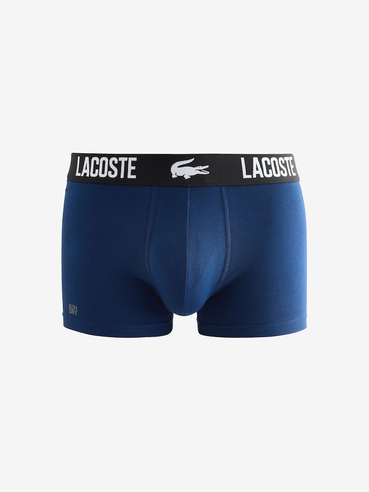 Lacoste Blue Boxers 3 Pack - Image 4 of 4