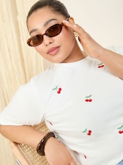 Friends Like These Ivory Curve Crew Neck 100% Cotton Easy T-Shirt - Image 1 of 4