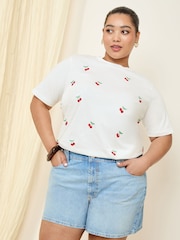 Friends Like These Ivory Curve Crew Neck 100% Cotton Easy T-Shirt - Image 2 of 4