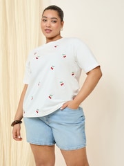 Friends Like These Ivory Curve Crew Neck 100% Cotton Easy T-Shirt - Image 3 of 4
