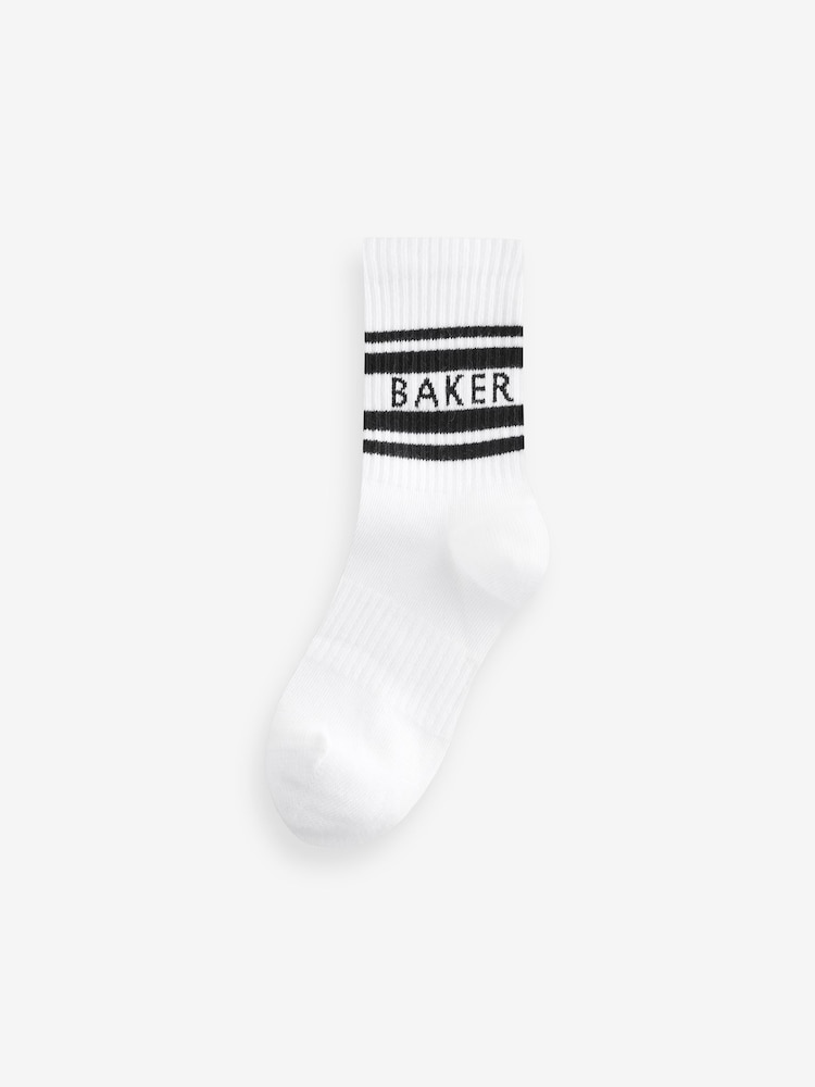 Bela črtast; progast - Komplet 5 parov fantovskih nogavic Baker by Ted Baker - Slika 2 iz 8