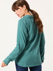 FatFace Teal Blue Stripe Jersey Shirt - Image 2 of 5