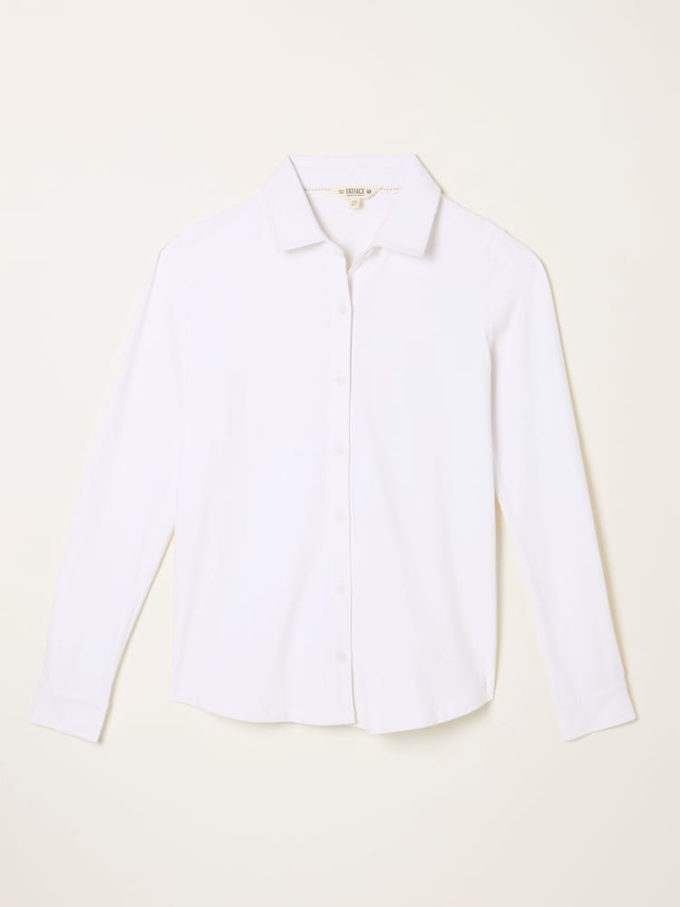 FatFace Selby White Jersey Shirt - Image 1 of 1