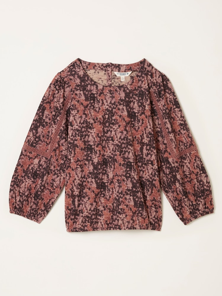 FatFace Cassie Purple Vintage Floral Broderie Top - Image 1 of 1 FatFace Cassie Purple Vintage Floral Broderie Top - Image 1 of 1
