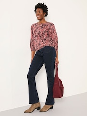 FatFace Cassie Purple Vintage Floral Broderie Top - Image 3 of 6