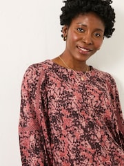 FatFace Cassie Purple Vintage Floral Broderie Top - Image 4 of 6