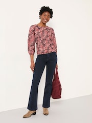 FatFace Cassie Purple Vintage Floral Broderie Top - Image 5 of 6