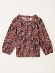 FatFace Cassie Purple Vintage Floral Broderie Top - Image 6 of 6