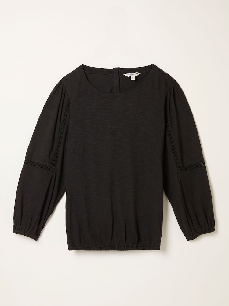 FatFace Cassie Black Broderie Top - Image 1 of 1