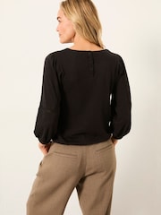 FatFace Cassie Black Broderie Top - Image 2 of 6