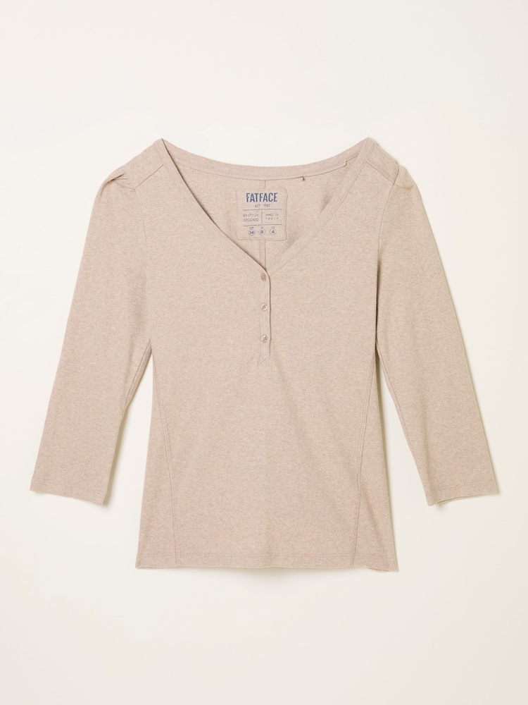 FatFace Connie Ecru Henley Top - Image 1 of 1