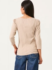 بيج فاتح - FatFace Henley Top - صورة 2 من 6