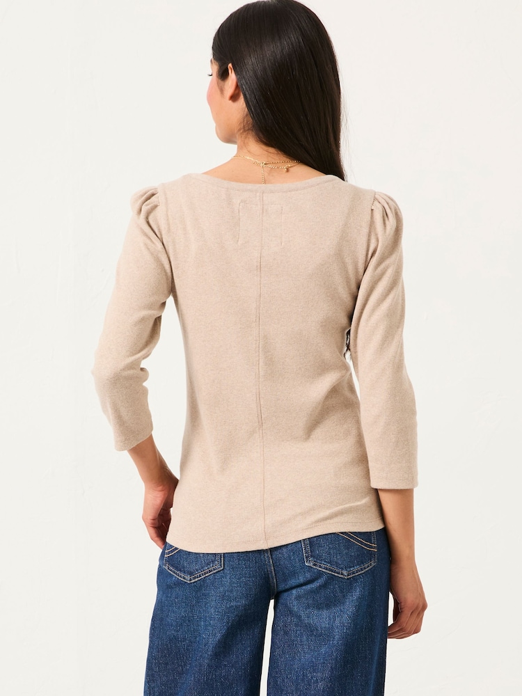 بيج فاتح - FatFace Henley Top - صورة 2 من 6