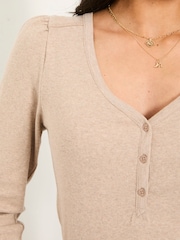 بيج فاتح - FatFace Henley Top - صورة 5 من 6