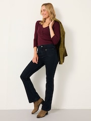 FatFace Connie Burgundy Henley Top - Image 4 of 6