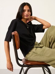 FatFace Anais Black Relaxed T Shirt - Image 4 of 6