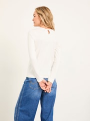 FatFace Nell White Long Sleeve Top - Image 2 of 5