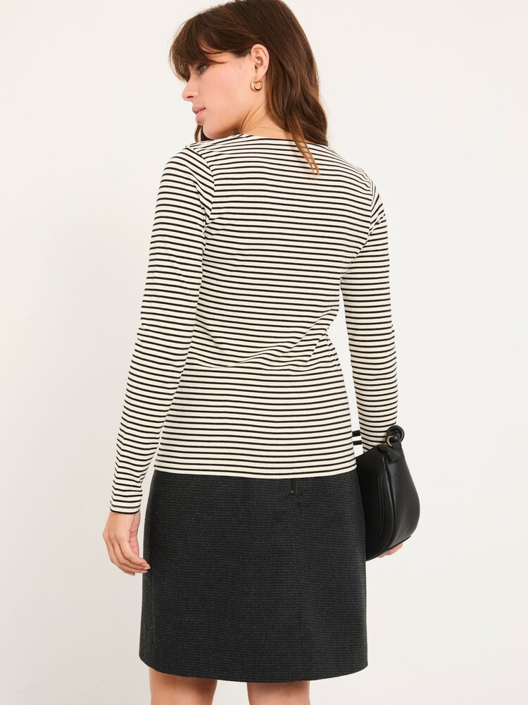 FatFace Thea Ivory Stripe Square Neck Top - Image 2 of 4