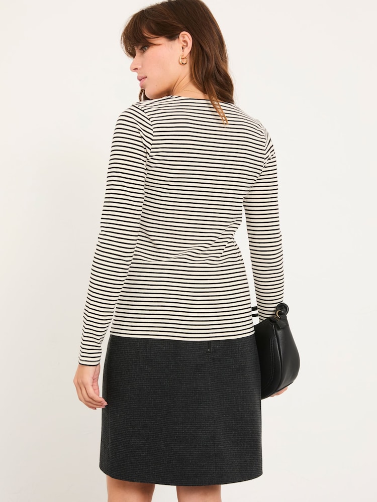FatFace Thea Ivory Stripe Square Neck Top - Image 2 of 4 FatFace Thea Ivory Stripe Square Neck Top - Image 2 of 4