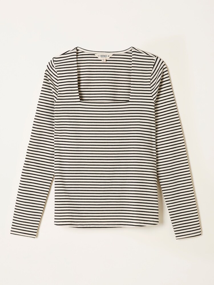 FatFace Thea Ivory Stripe Square Neck Top - Image 4 of 4