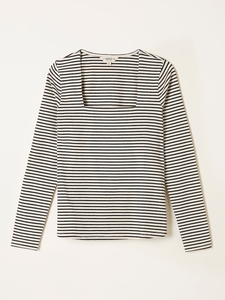 FatFace Thea Ivory Stripe Square Neck Top - Image 4 of 4 FatFace Thea Ivory Stripe Square Neck Top - Image 4 of 4
