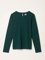 FatFace Nell Teal Blue Long Sleeve Top - Image 5 of 5