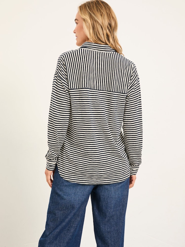 FatFace Navy Stripe Jersey Shirt - Image 2 of 5