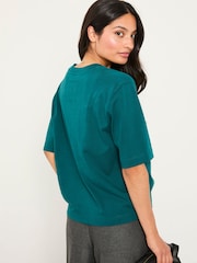 FatFace Anais Teal Blue Relaxed T Shirt - Image 2 of 5