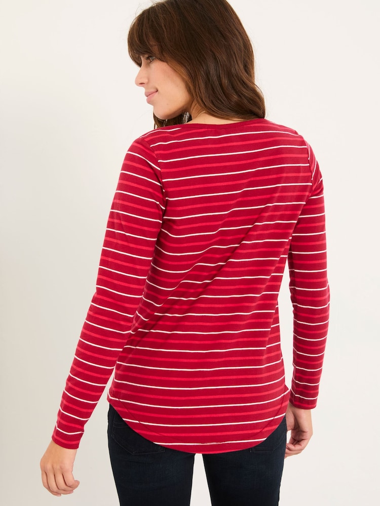 FatFace Breton Red Stripe T Shirt - Image 2 of 5 FatFace Breton Red Stripe T Shirt - Image 2 of 5