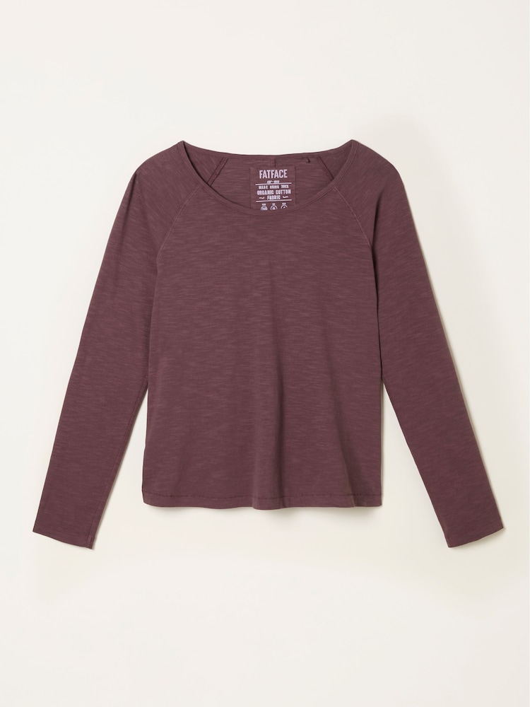 FatFace Ava Dusky Purple Long Sleeve T Shirt - Image 1 of 1 FatFace Ava Dusky Purple Long Sleeve T Shirt - Image 1 of 1