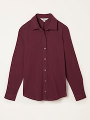 FatFace Selby Burgundy Jersey Shirt - Image 1 of 1